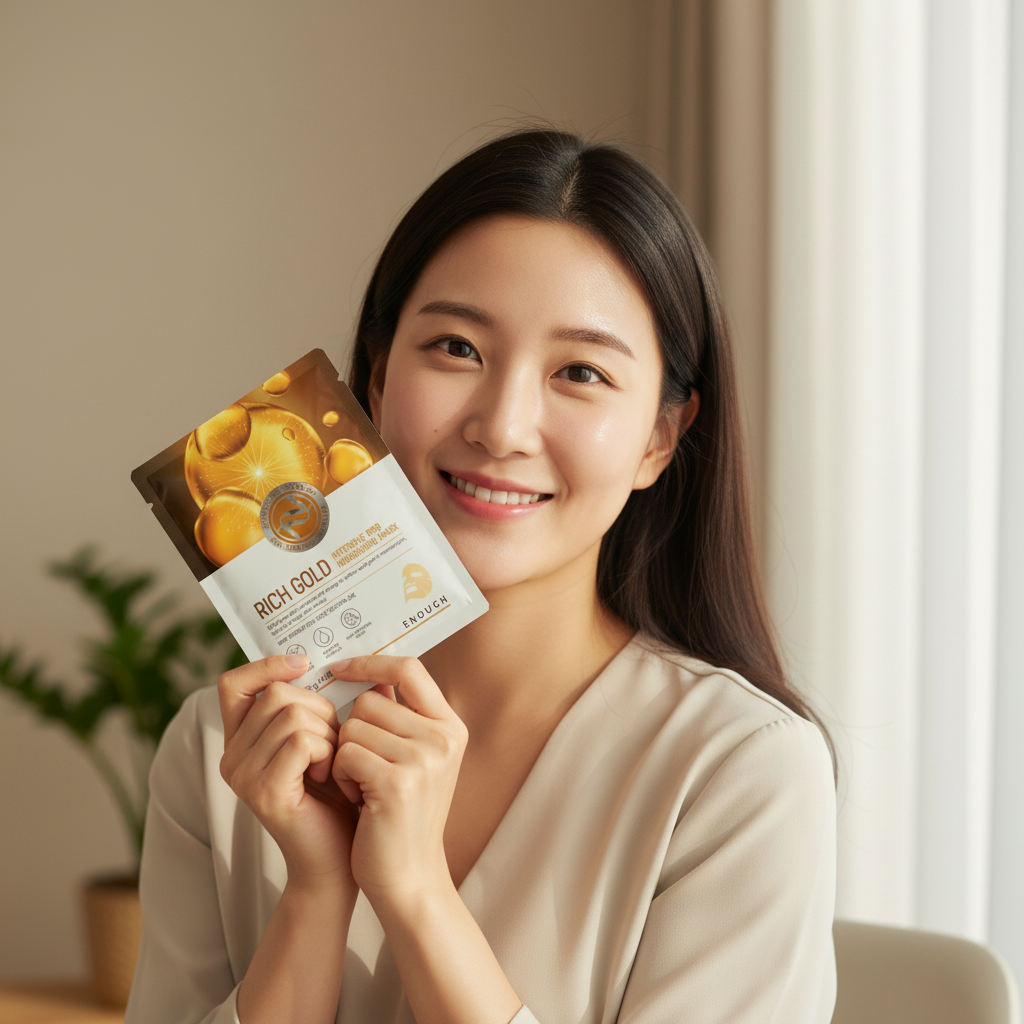 ENOUGH - Rich Gold Intensive Pro Nourishing Mask - Intenzivní, vyživující, plátýnková maska - 25 g