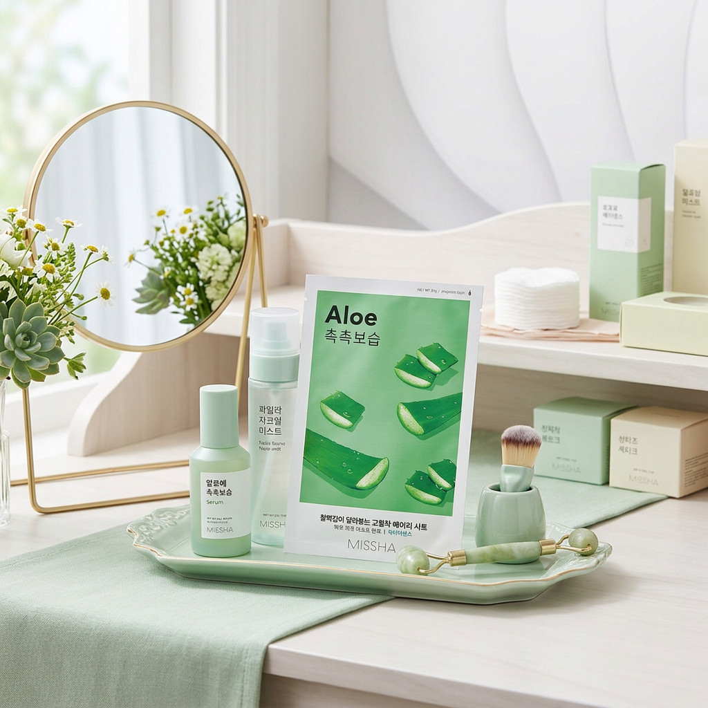 MISSHA - Airy Fit Sheet Mask Aloe Vera - Vysoce hydratační maska s Aloe Vera - 19 g