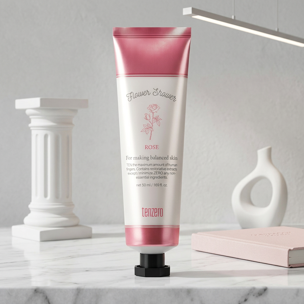 TENZERO - Flower Shower Hand & Nail Cream Rose - Květinový krém na ruce a nehty s růží - 50 ml