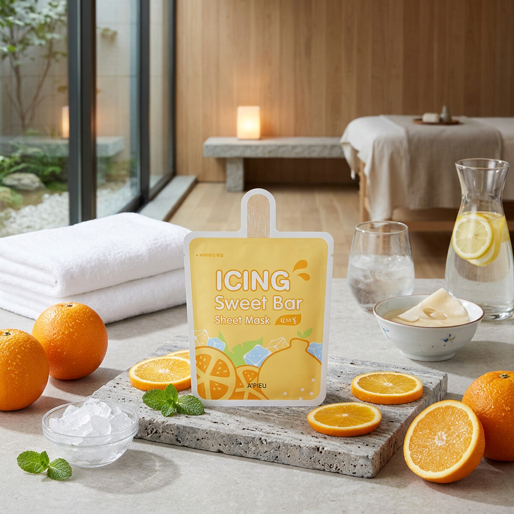 A'PIEU - Icing Sweet Bar Sheet Mask Hanrabong - Chladivá plátýnková maska s extraktem z klementinky - 21 g