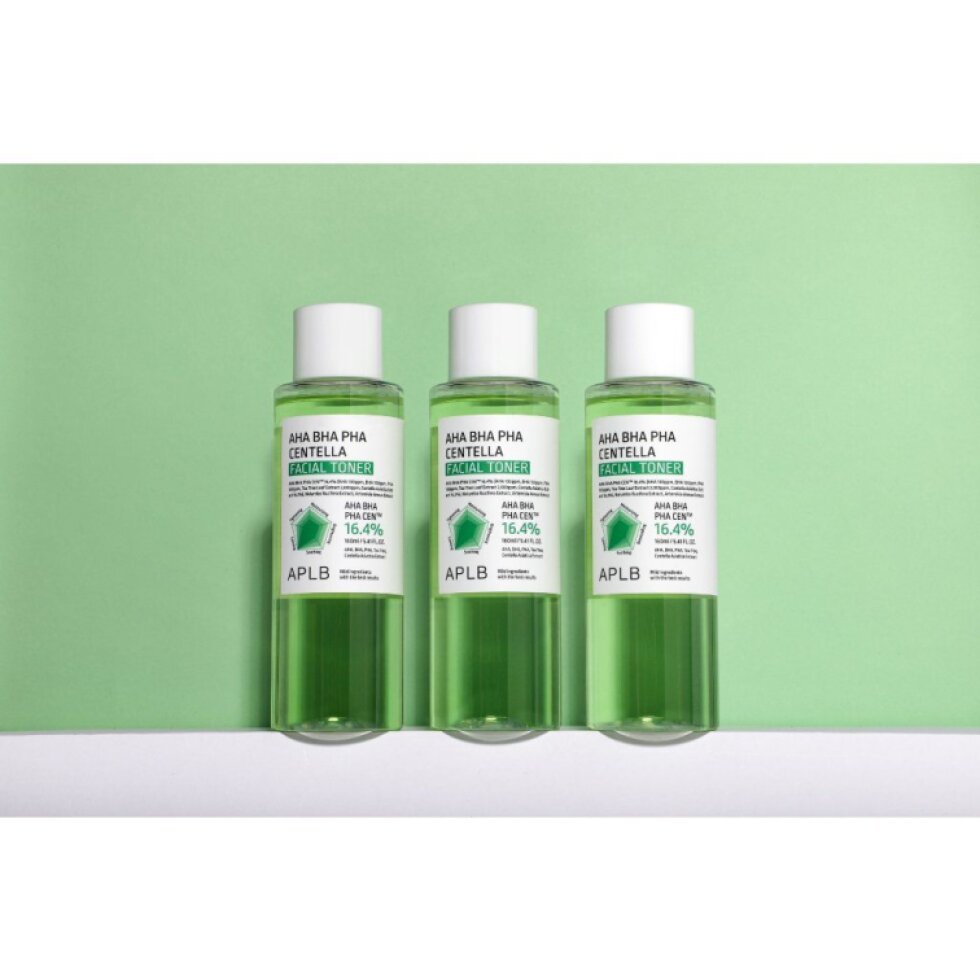 APLB - AHA BHA PHA Centella Facial Toner - Exfoliační, zklidňující toner s centelou a kyselinami - 160 ml