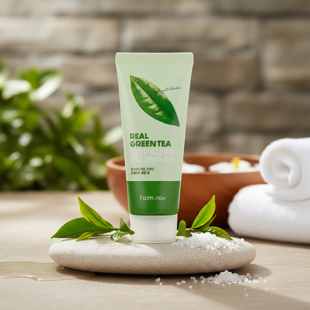 Farm Stay - Real Green Tea Deep Clear Peeling Gel - Hloubkově čisticí peelingový gel se zeleným čajem - 100 ml