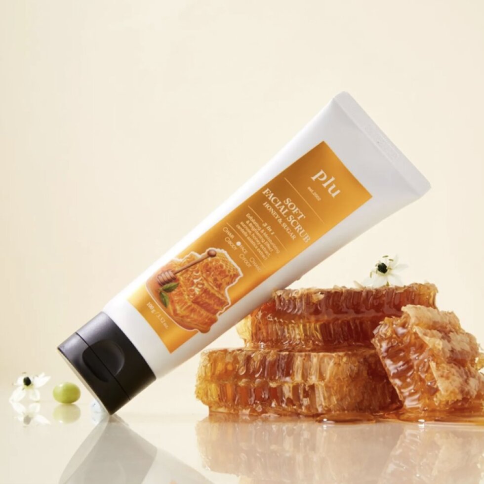 PLU - Soft Facial Peeling Scrub Honey and Sugar - Jemný pleťový peelingový gel s medem - 100 ml