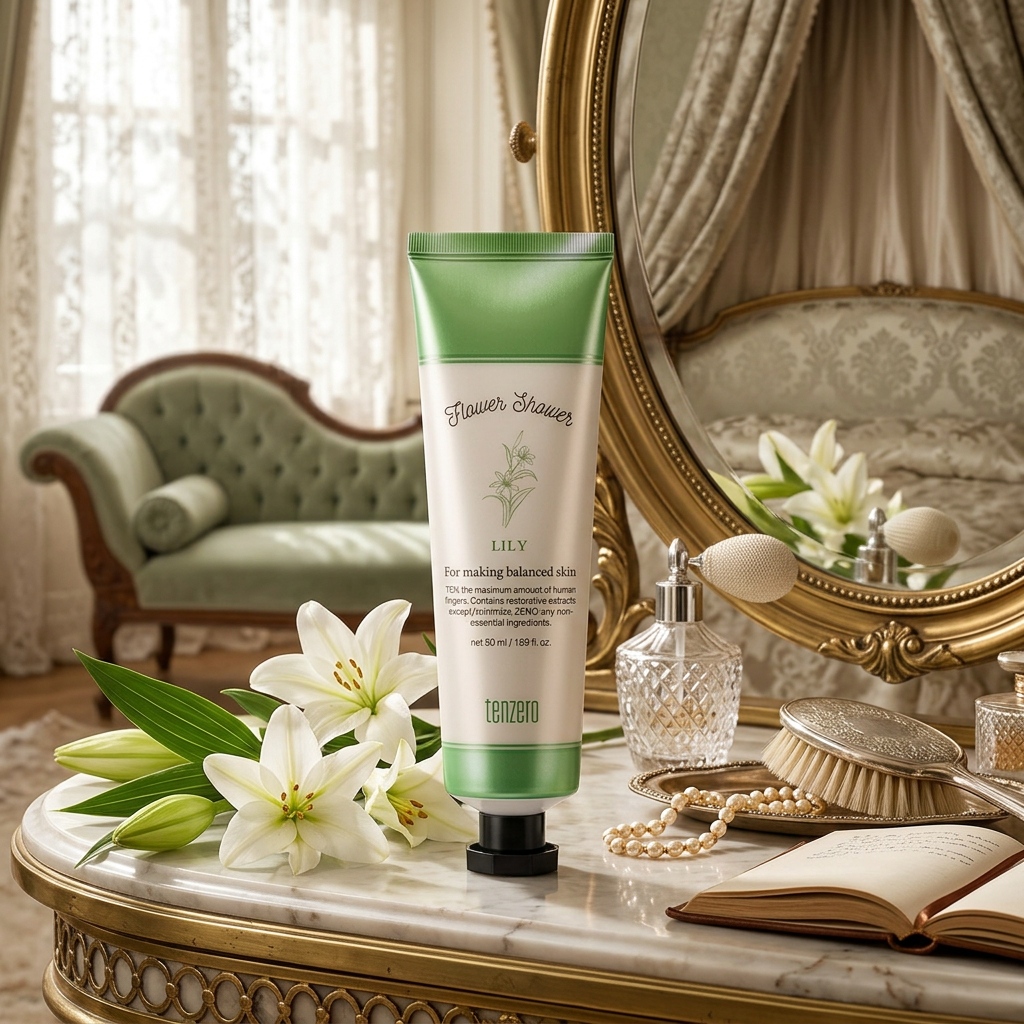 TENZERO - Flower Shower Hand & Nail Cream Lily - Květinový krém na ruce a nehty s lilií - 50 ml