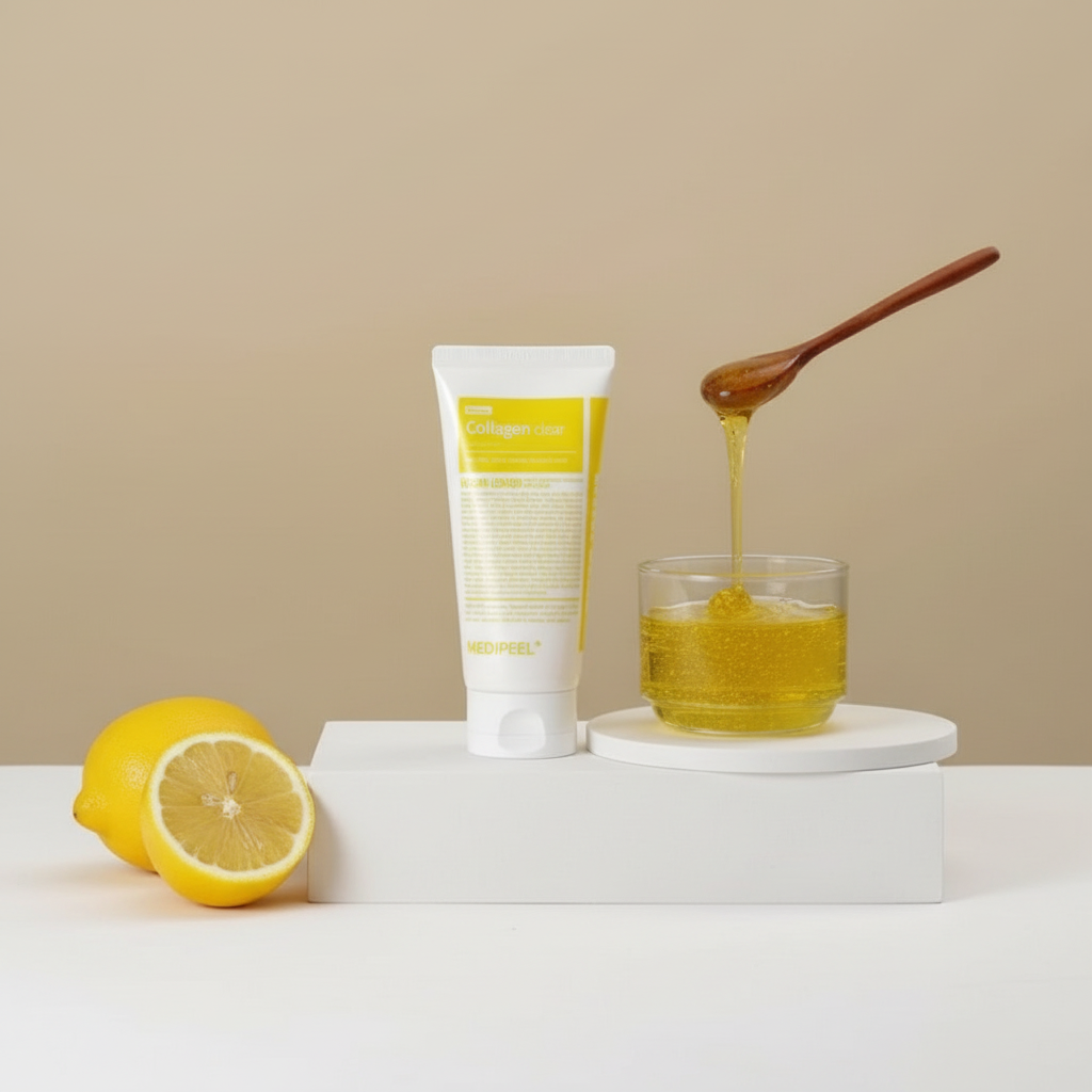 MEDI-PEEL - Vegan Vitamin Collagen Clear - Gelový pěnivý cleanser s kolagenem, vitaminy a AHA - 15 ml