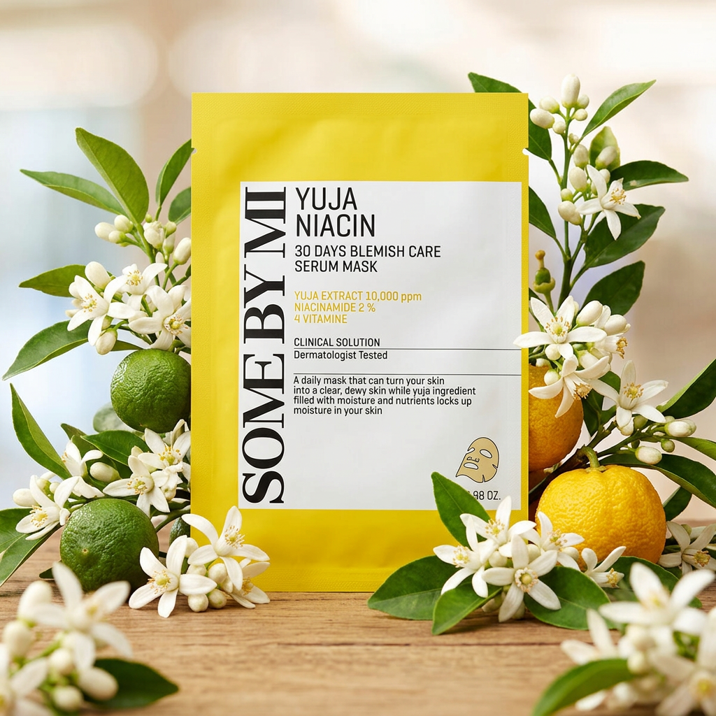 SOME BY MI - Yuja Niacin 30 Days Blemish Care Serum Mask - Rozjasňující a hydratační maska - 25 g