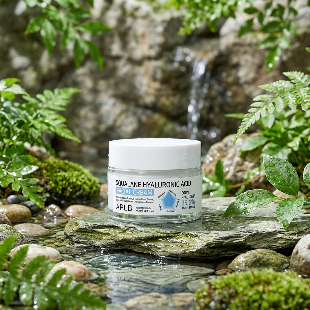 APLB - Squalane Hyaluronic Acid Facial Cream - Vysoce hydratační krém se skvalanem a kyselinou hyaluronovou - 55 ml