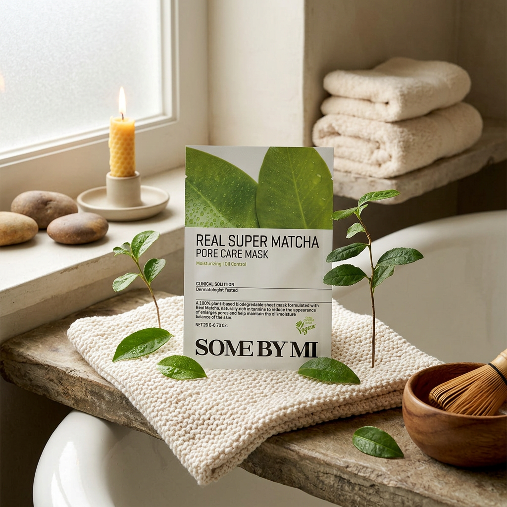 SOME BY MI - Real Super Matcha Pore Care Mask - Čisticí plátýnková maska s Matchou - 20 g