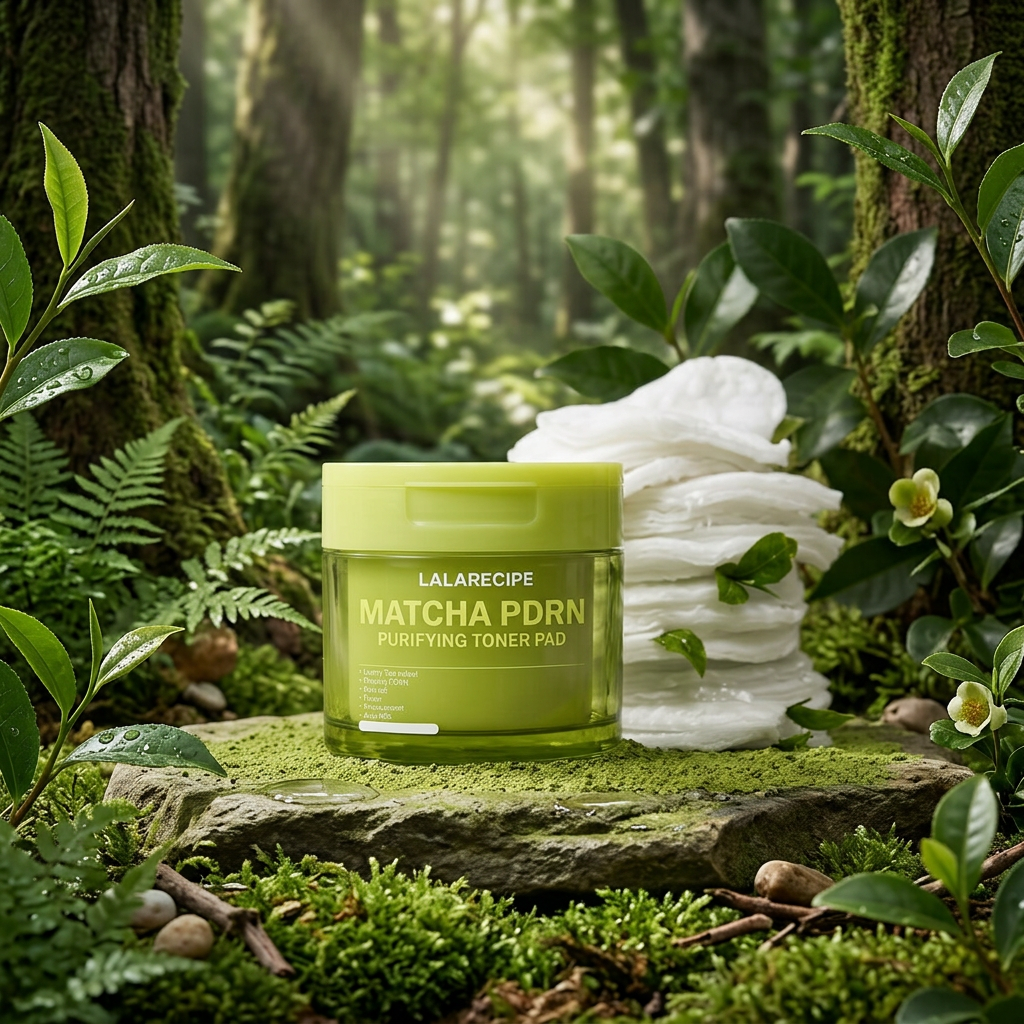 LALARECIPE - Matcha PDRN Purifying Toner Pad – Čisticí tonerové tamponky s matchou a PDRN - 220 ml