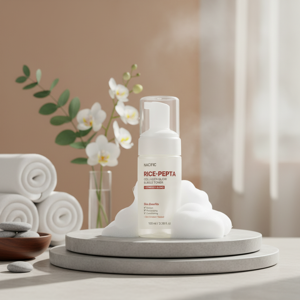 NACIFIC - Rice Pepta Collagen Glow Bubble Toner - Rozjasňující bublinkové tonikum s rýží, peptidy a kolagenem - 100 ml