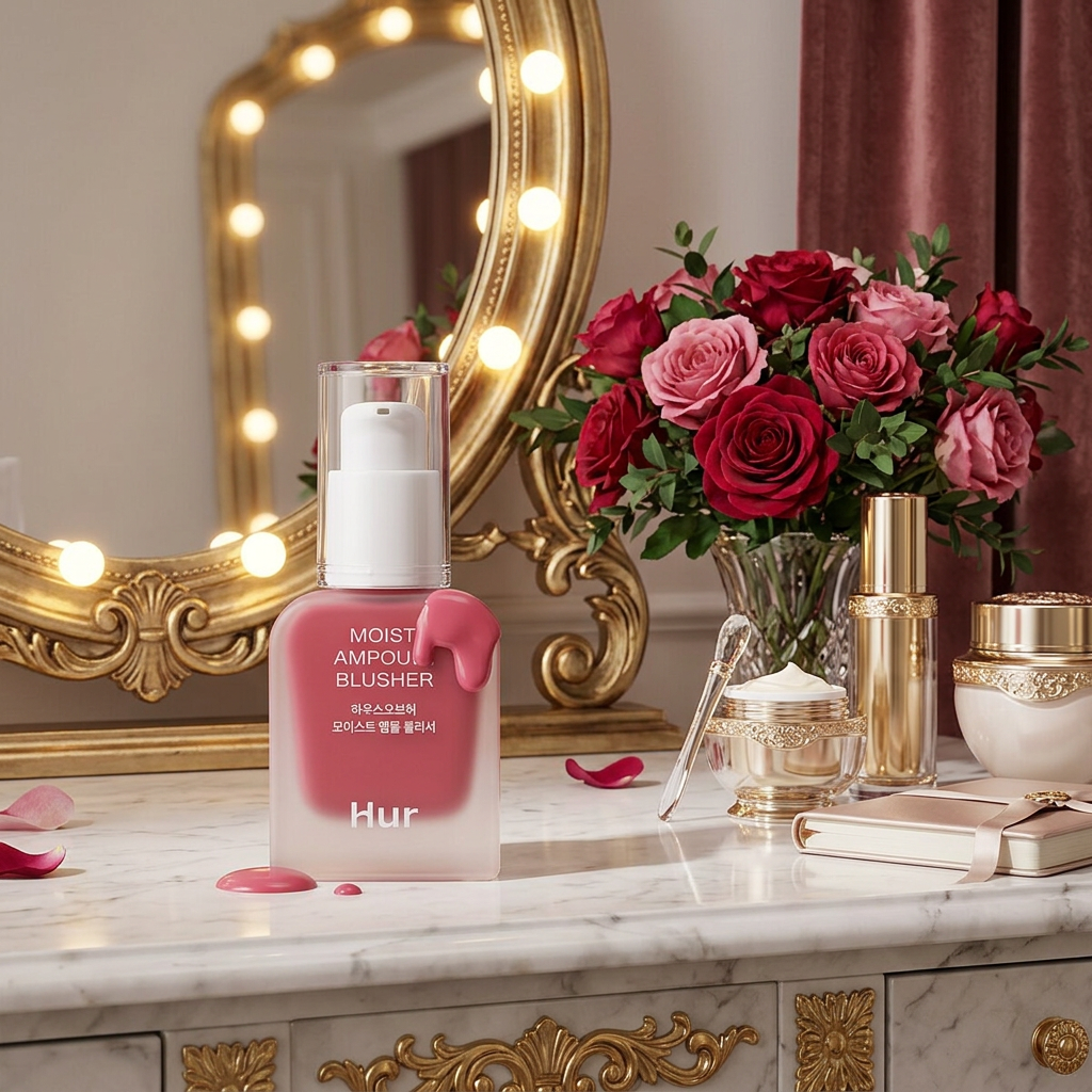 HOUSE OF HUR - Moist Ampoule Blusher - Hydratační tekutá tvářenka DEEP PLUM - 20 ml