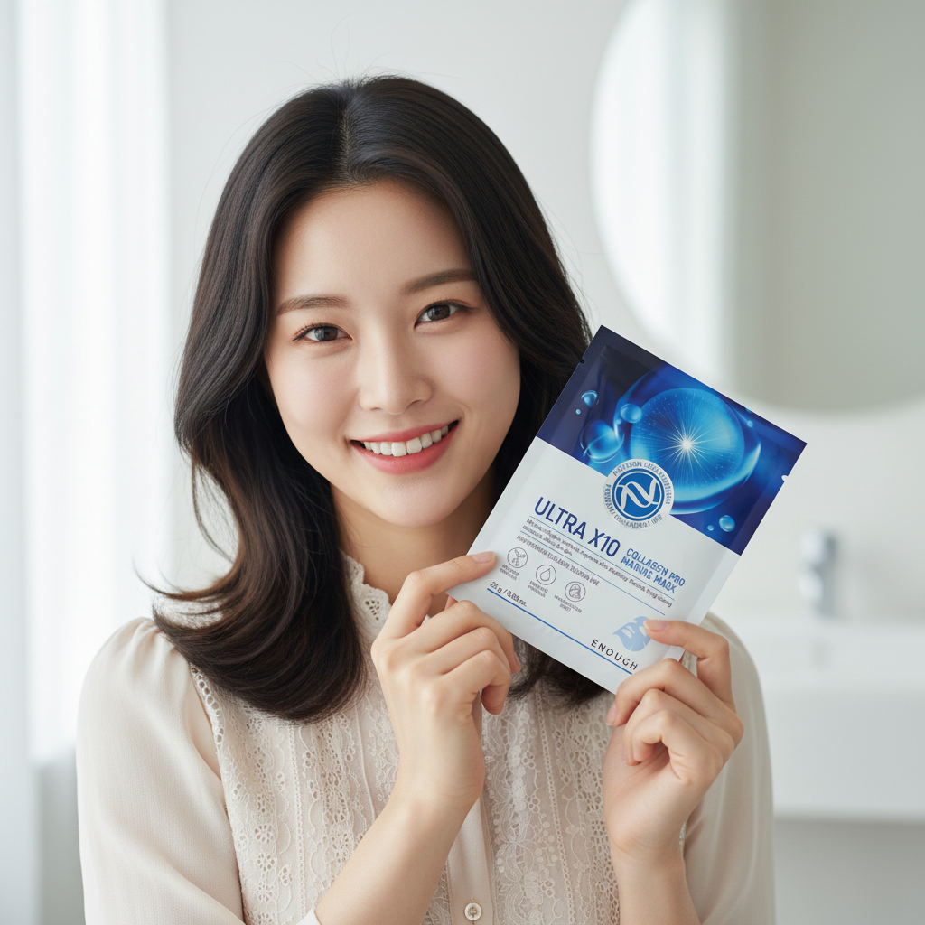 ENOUGH - Premium Ultra X10 Collagen Pro Marine Mask - Prémiová, kolagenová, plátýnková maska - 25 g