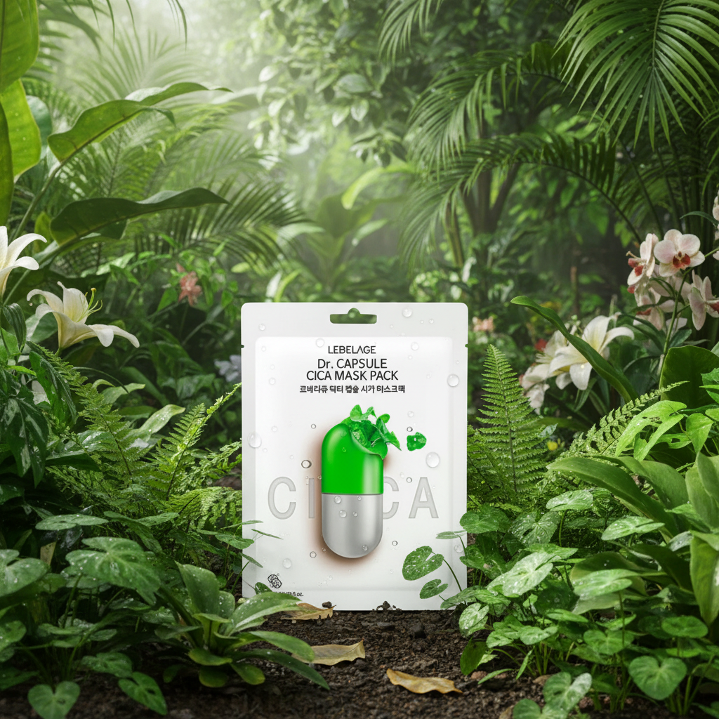 LEBELAGE - Capsule Cica Mask Pack - Zklidňující plátýnková maska s centellou - 28 ml