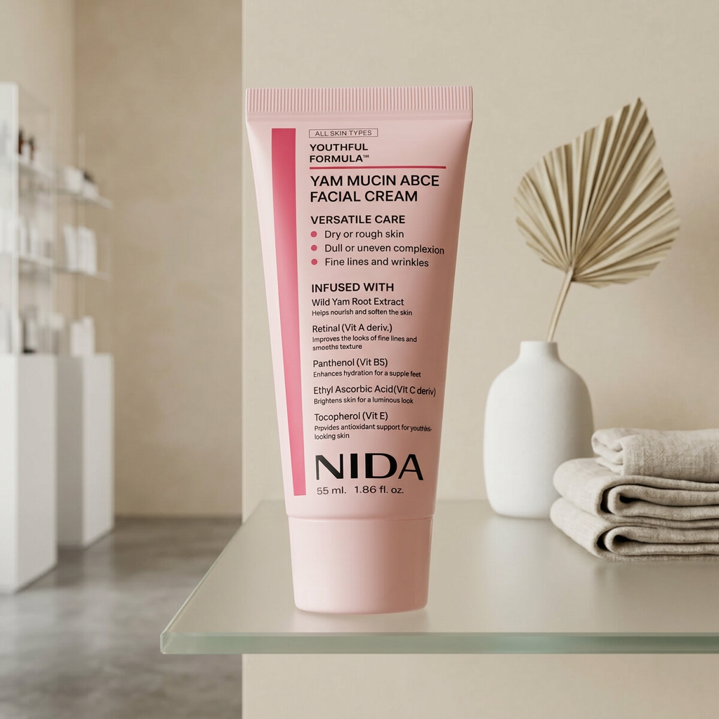 NIDA - Youthful Formula Yam Mucin ABCE Facial Cream - Omlazující krém na obličej s rostlinným mucinem a vitamíny - 55 ml