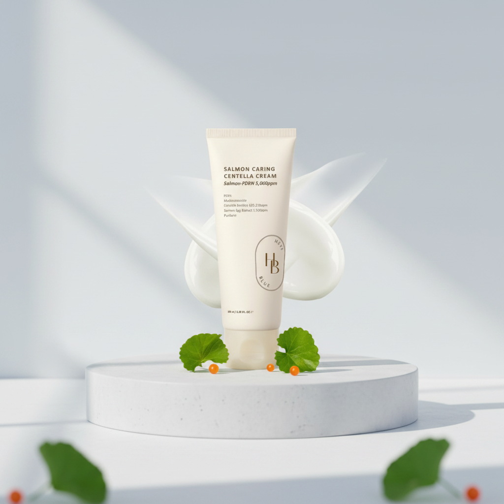 HEVEBLUE - Salmon Caring Centella Cream - Regenerační hydratační krém s PDRN a pupečníkem asijským - 50 ml