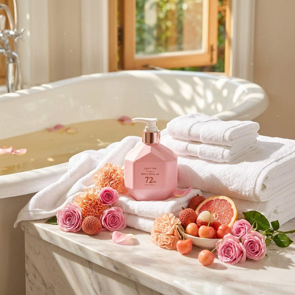 B.O.M. - Light On In Shower Body Tone Up - Lehký rozjasňující tónovací tělový krém určený pro sprchování- 290 ml
