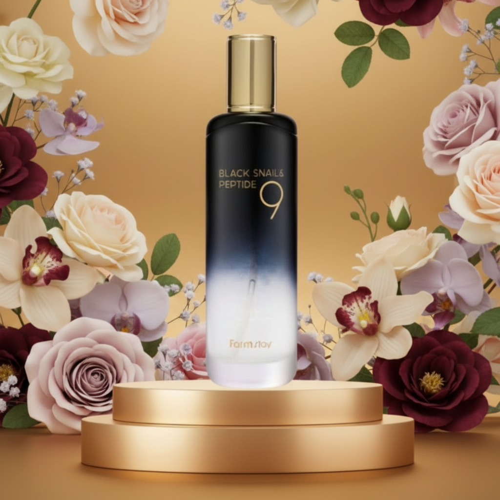 Farm Stay - Black Snail & Peptide 9 Perfect Toner - Toner s peptidy a extraktem ze šnečího mucinu - 120 ml