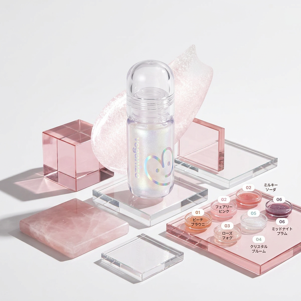 VEGANIZE - 4D Jewelshine Lip Oil Pearl Gloss 04 Crystal Bloom - Třpytivý olej na rty s perleťovým leskem - 4 g