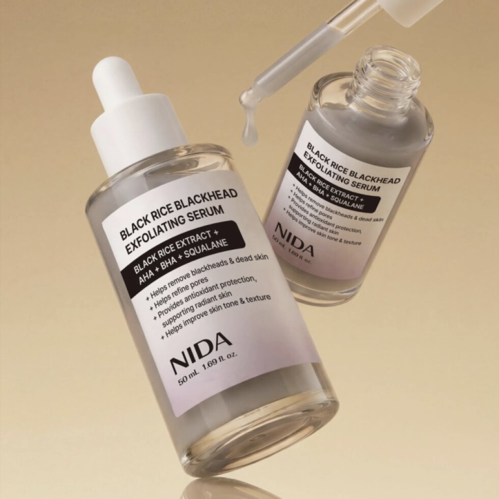 NIDA - Black Rice Blackhead Exfoliating Serum - Exfoliační sérum s černou rýží proti černým tečkám - 50 ml
