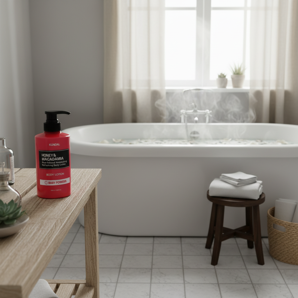 Kundal Honey&Macadamia Body Lotion - Vyživující, hydratační tělové mléko s medem s vůní BABY POWDER - 500 ml