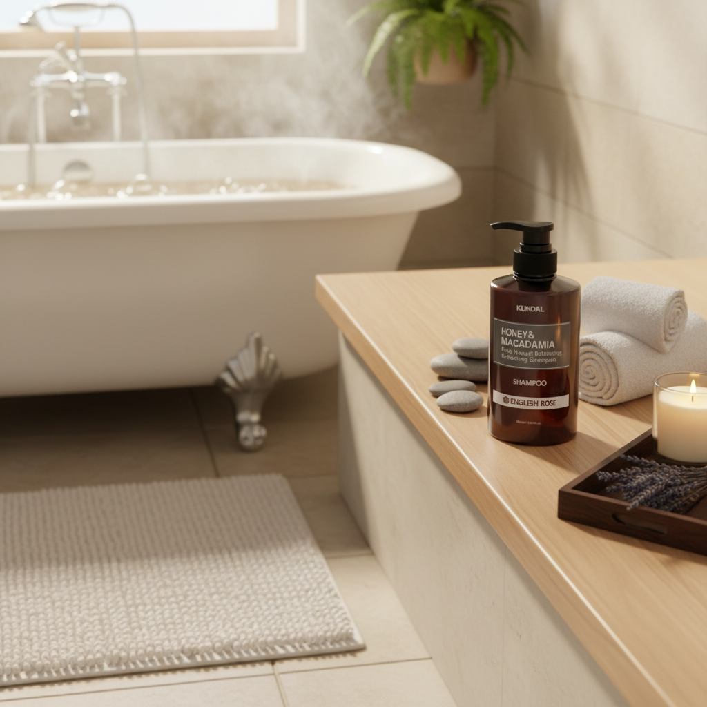 Kundal Honey&Macadamia Shampoo - Přírodní šampon na suché a poškozené vlasy s vůní ENGLISH ROSE - 500 ml