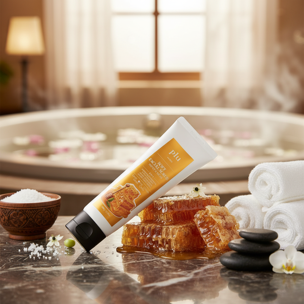 PLU - Soft Facial Peeling Scrub Honey and Sugar - Jemný pleťový peelingový gel s medem - 100 ml