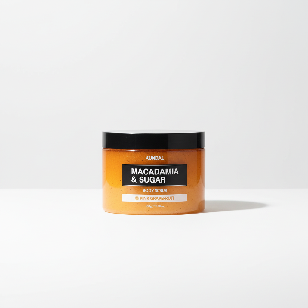 Kundal Macadamia&Sugar Body Scrub - Přírodní tělový peeling s vůní PINK GRAPEFRUIT - 550 g
