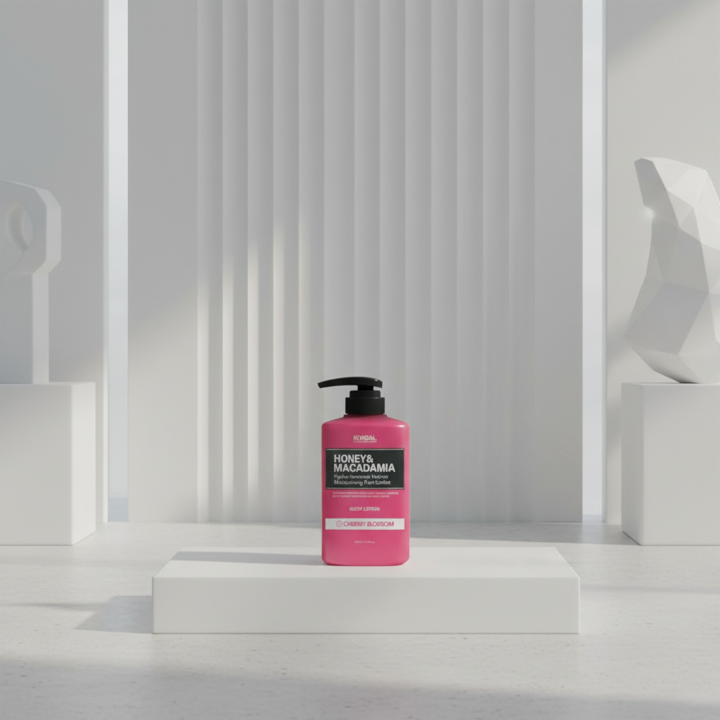 Kundal Honey&Macadamia Body Lotion - Vyživující, hydratační tělové mléko s medem s vůní CHERRY BLOSSOM - 500 ml