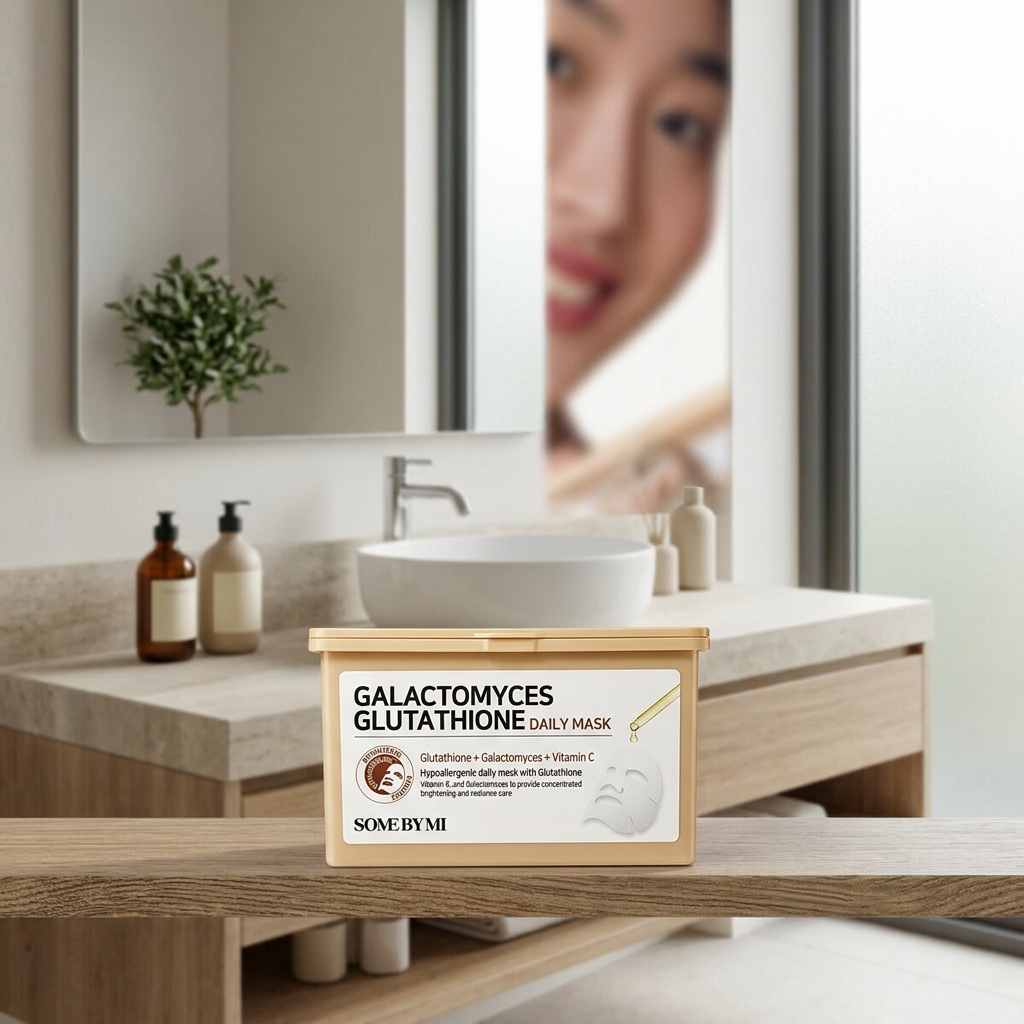 SOME BY MI - Galactomyces Glutathione Daily Mask - Rozjasňující plátýnková maska s fermenty v praktickém balení - 30 ks