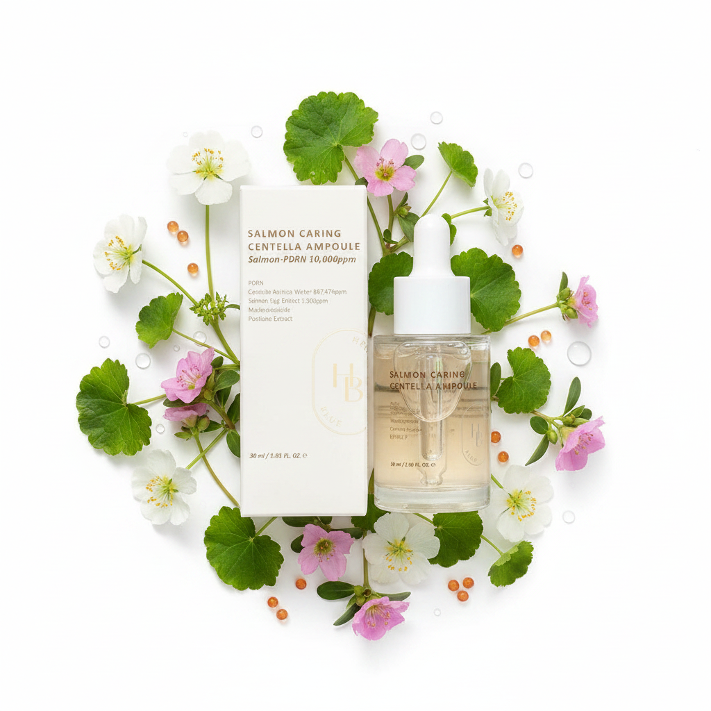 HEVEBLUE - Salmon Caring Centella Ampoule - Zklidňující a regenerační ampule s PDRN, centellou a hydratačními látkami - 30 ml