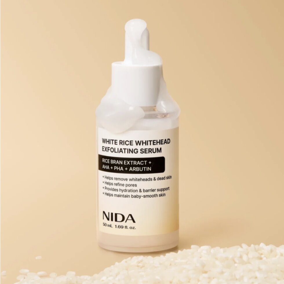 NIDA - White Rice Whitehead Exfoliating Serum - Exfoliační sérum s bílou rýží proti bílým tečkám - 50 ml
