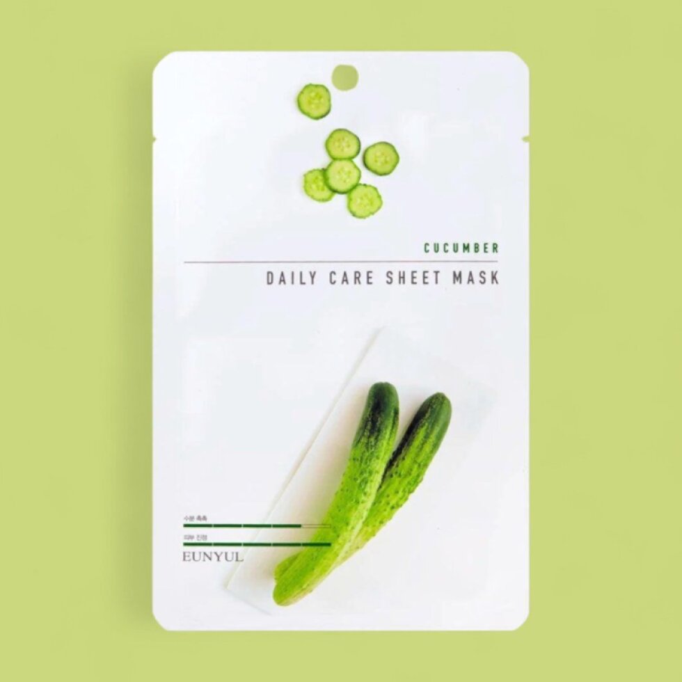 EUNYUL - Daily Care Mask Sheet - Plátýnková maska okurka - 22 ml