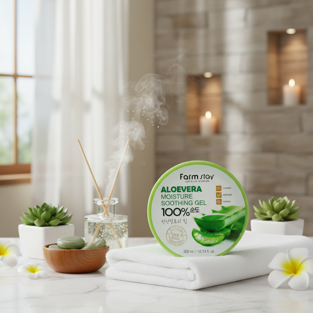 FARM STAY - Aloe Vera Moisture Soothing Gel - Multifunkční gel s extraktem z aloe vera - 300 ml