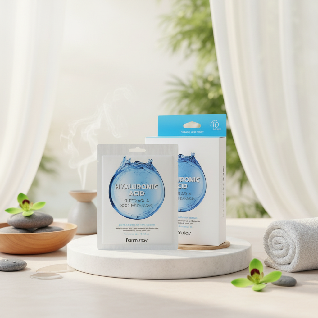 Farm Stay - Hyaluronic Acid Super Aqua Soothing Mask - Hluboce hydratační maska s kyselinou hyaluronovou - 25 ml