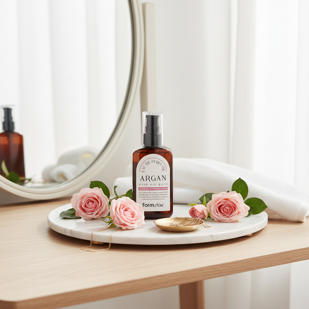 Farm Stay - Eau De Parfume Argan Hair Oil Rose - Parfemovaný arganový olej na vlasy s vůní růží - 100 ml