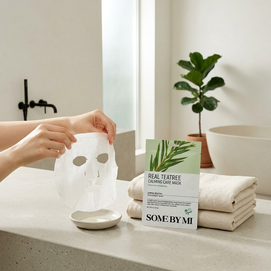 SOME BY MI - Real Teatree Calming Care Mask - Zklidňující textilní maska s tea tree - 20 g