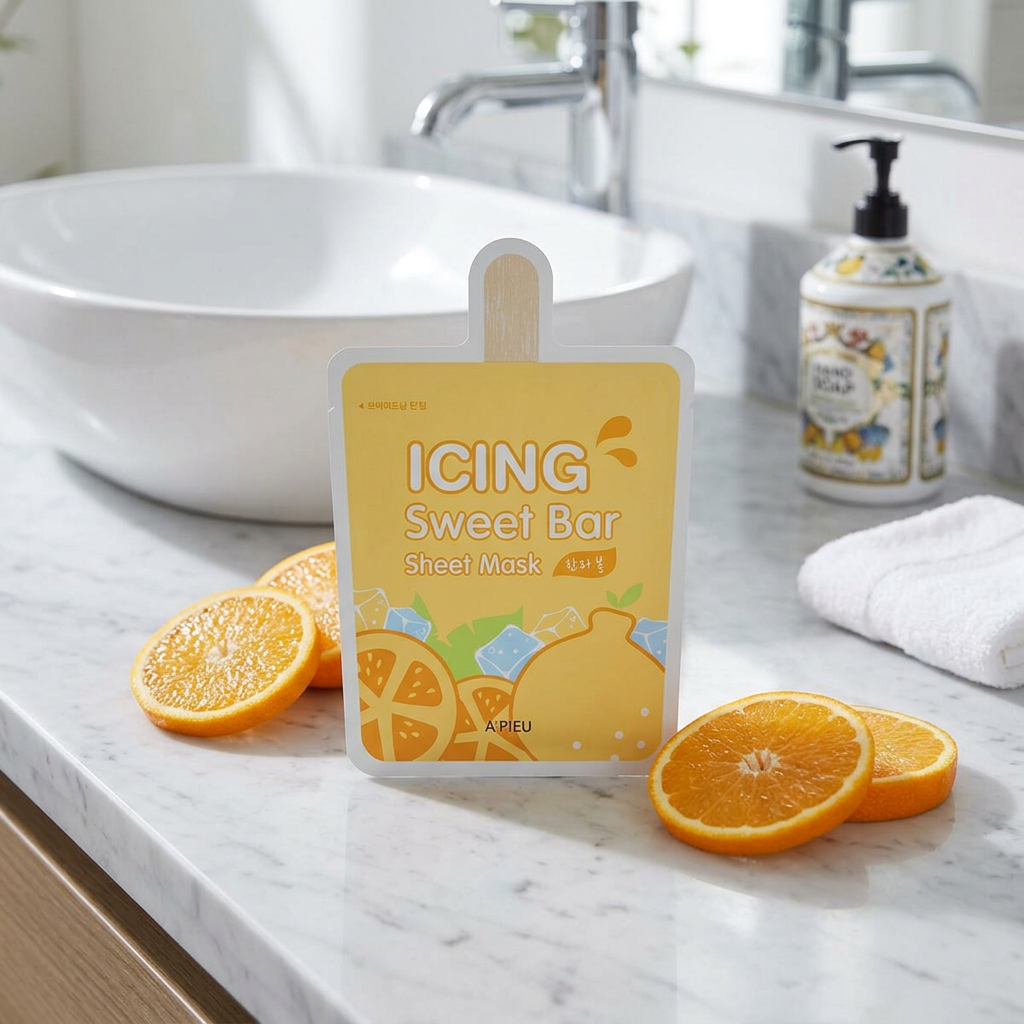 A'PIEU - Icing Sweet Bar Sheet Mask Hanrabong - Chladivá plátýnková maska s extraktem z klementinky - 21 g