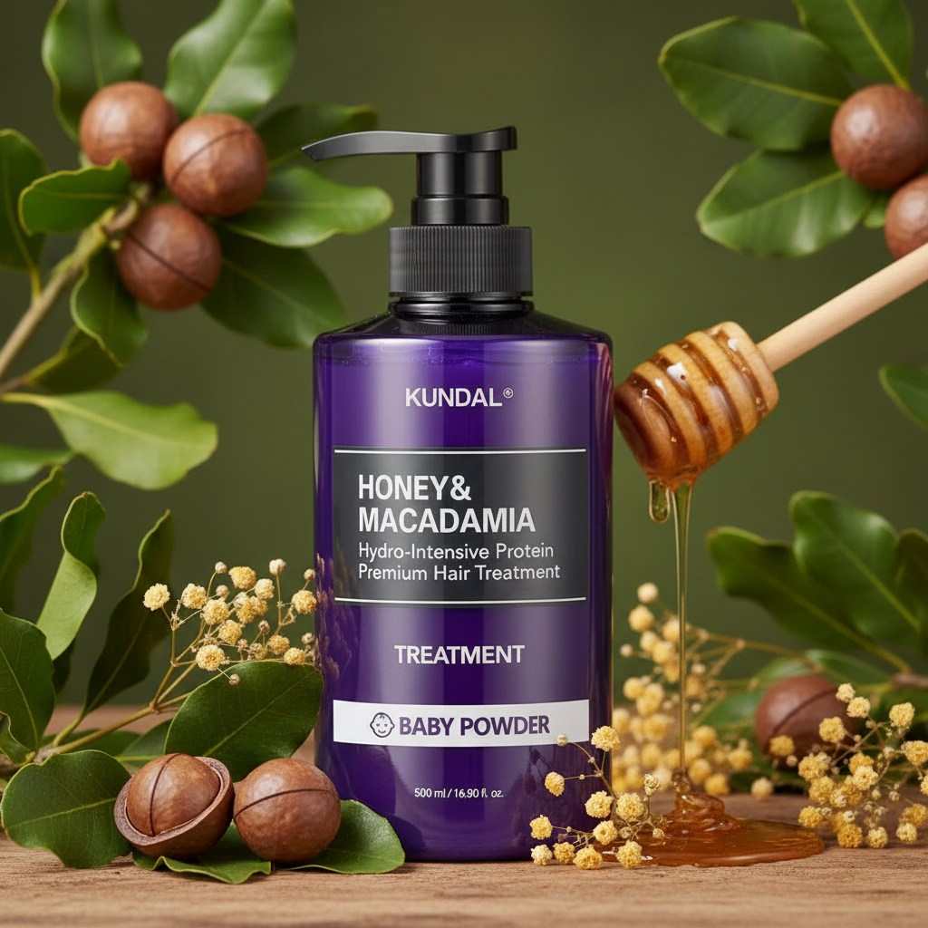 Kundal Honey&Macadamia Treatment - Hydro-intenzivní proteinová kůra na vlasy s vůní BABY POWDER - 500 ml