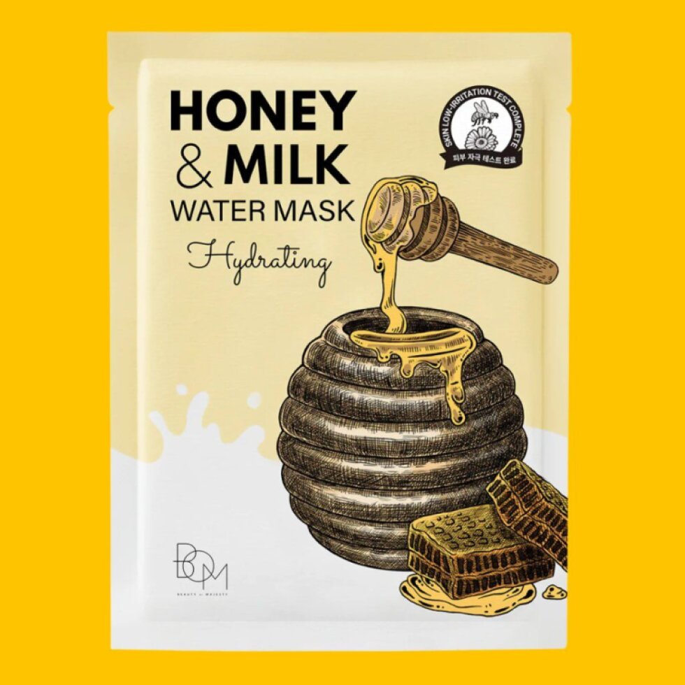 B.O.M. - Honey and Milk Water Mask - Hydratační plátýnková maska s medem a mlékem - 25 ml