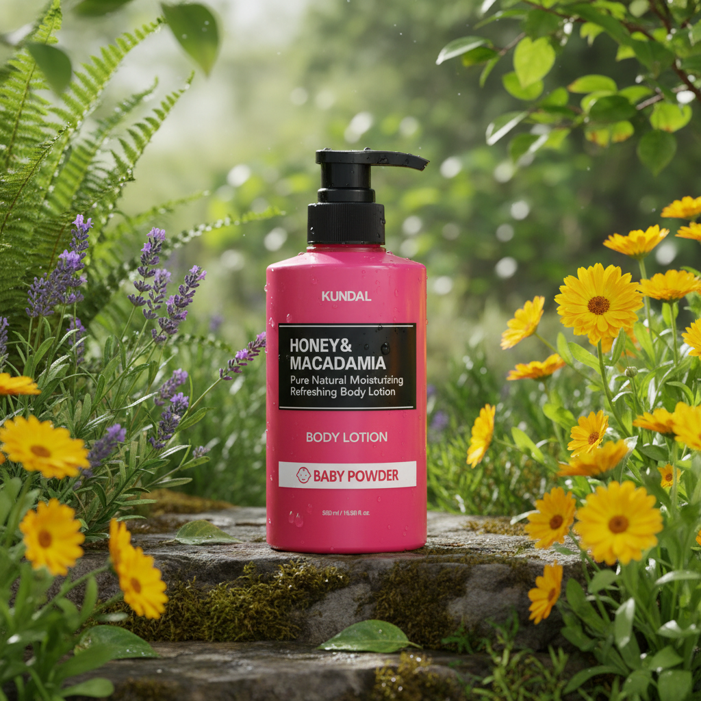 Kundal Honey&Macadamia Body Lotion - Vyživující, hydratační tělové mléko s medem s vůní BABY POWDER - 500 ml