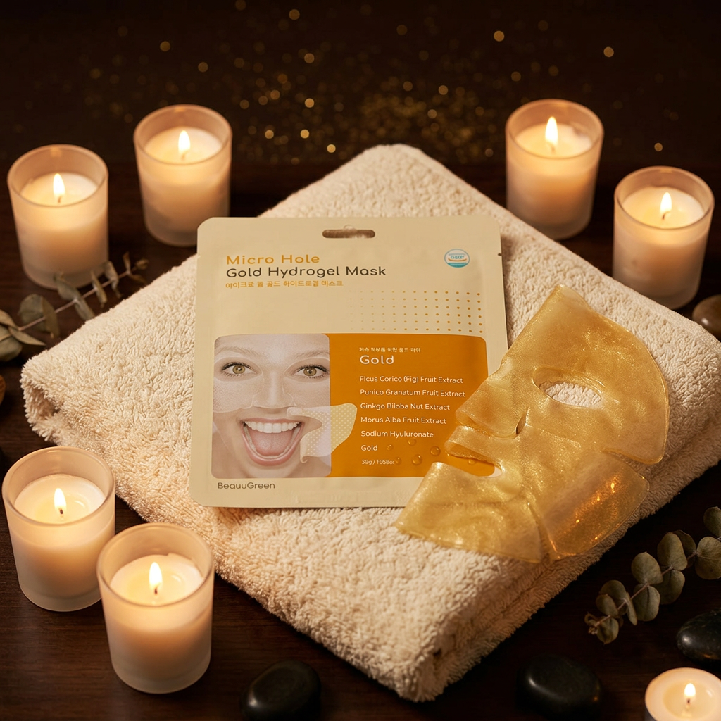 Beauugreen - Micro Hole Gold Hydrogel Mask - Plátýnková hydrogelová zlatá maska - 30 ml