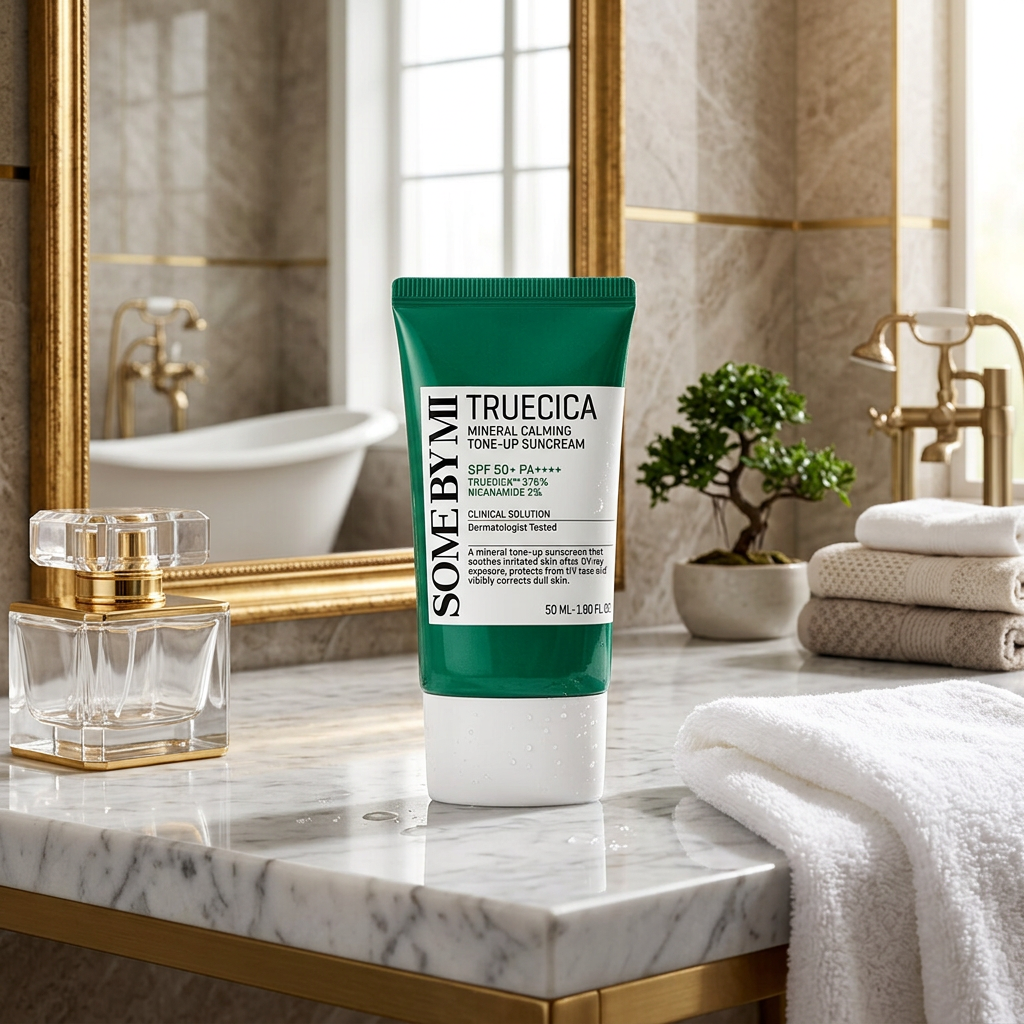 Some By Mi - Truecica Mineral Calming Tone-Up Suncream SPF50+/PA++++ - Ochranný krém s minerálními filtry - 50 ml