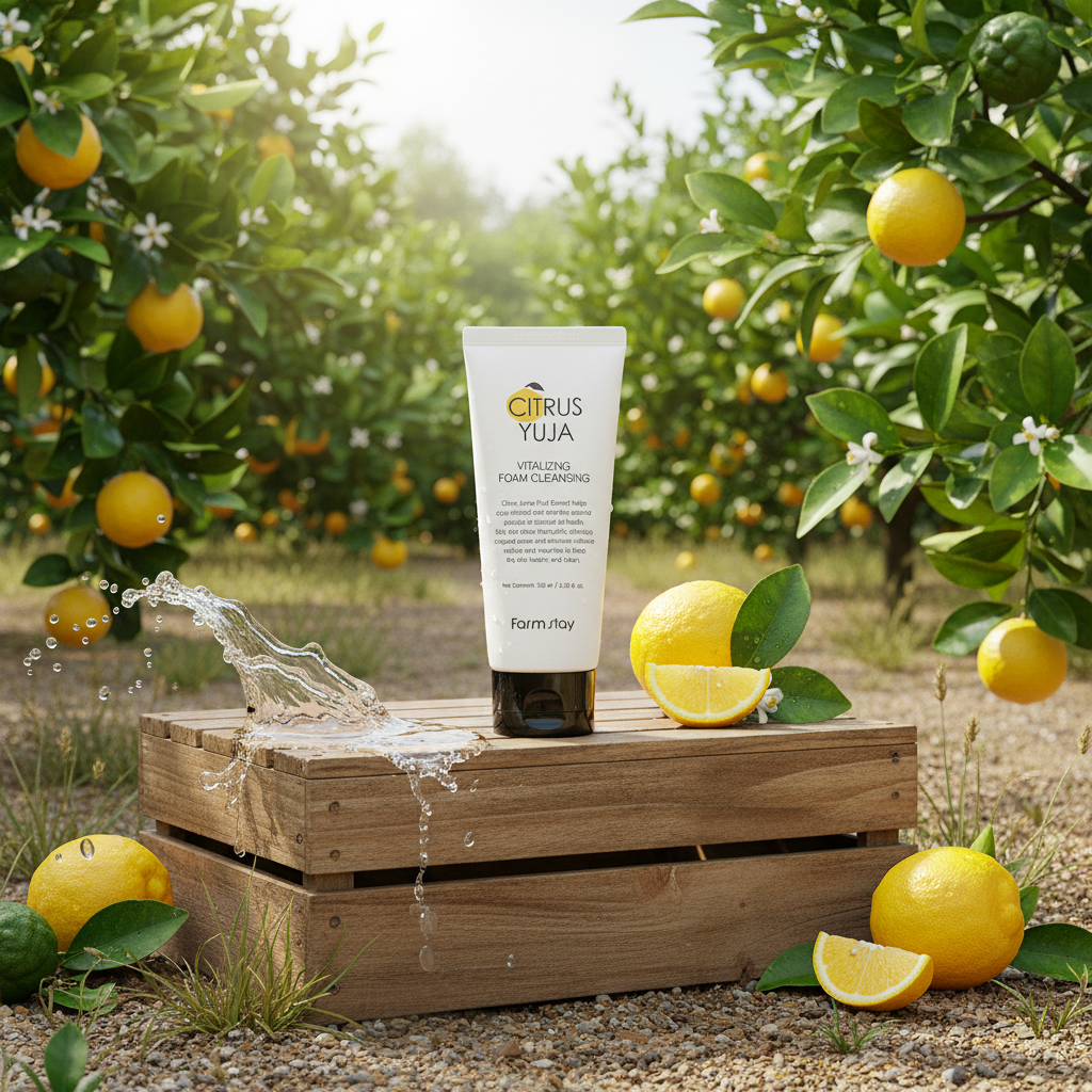 Farm Stay - Citrus Yuja Vitalizing Foam Cleanser - Hydratační a rozjasňující čisticí pěna s vitaminem C - 100 ml