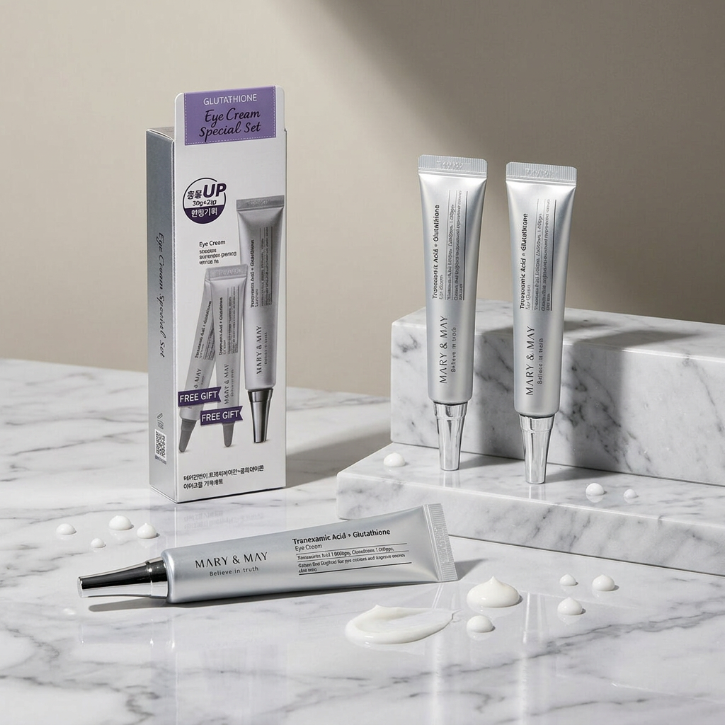 Mary&May - Glutathione Eye Cream Special Set - Speciální dárková sada s glutathionovým očním krémem - 30g + 2x12g