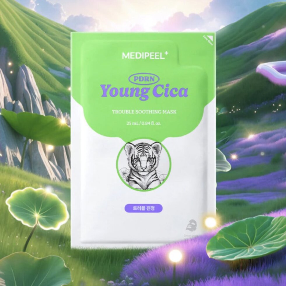 MEDI-PEEL - Young Cica PDRN Trouble Soothing Mask - Zklidňující maska Young Cica s PDRN pro problematickou pleť - 25 ml
