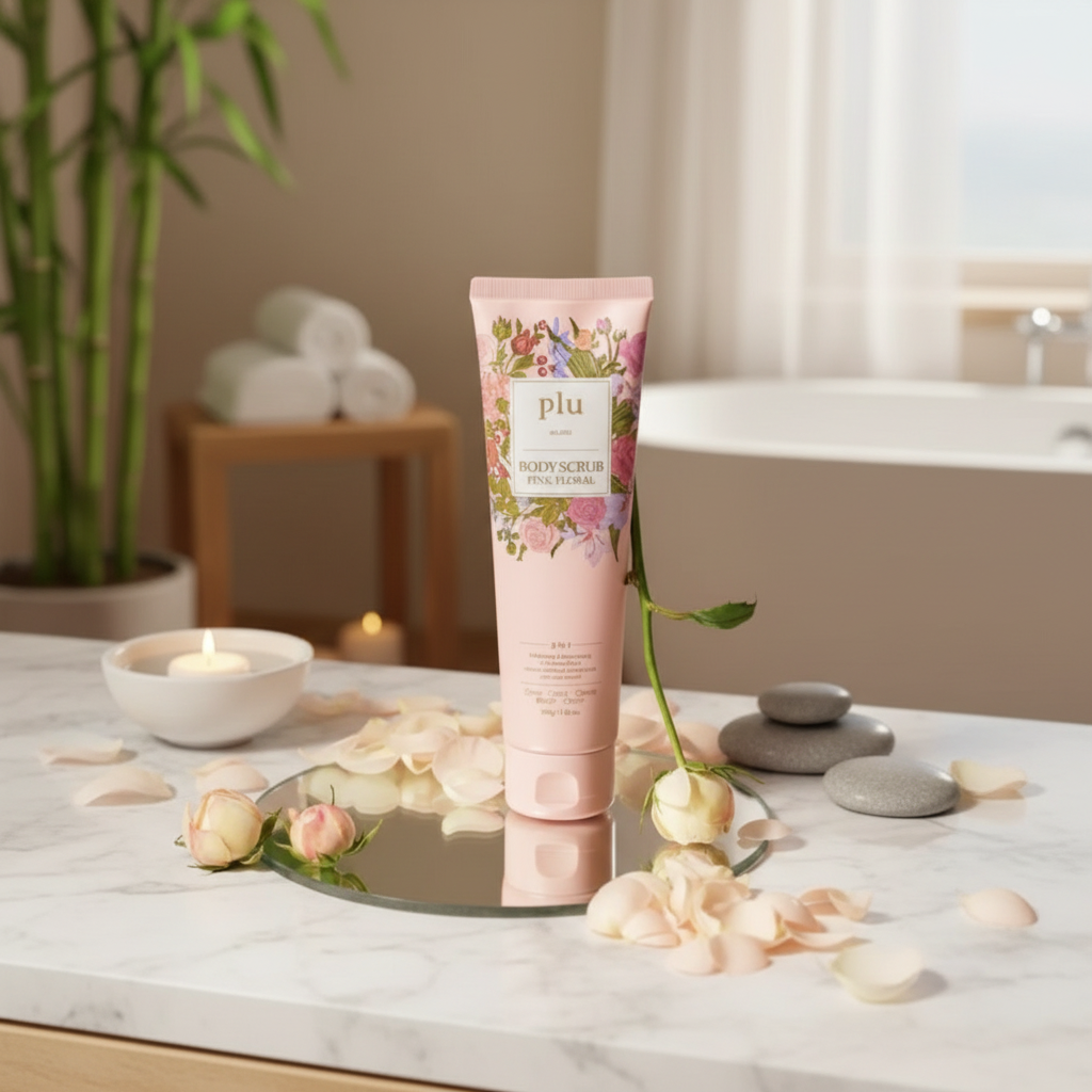 PLU - Body Scrub Pink Floral - Tělový peeling Pink Floral - 200 g