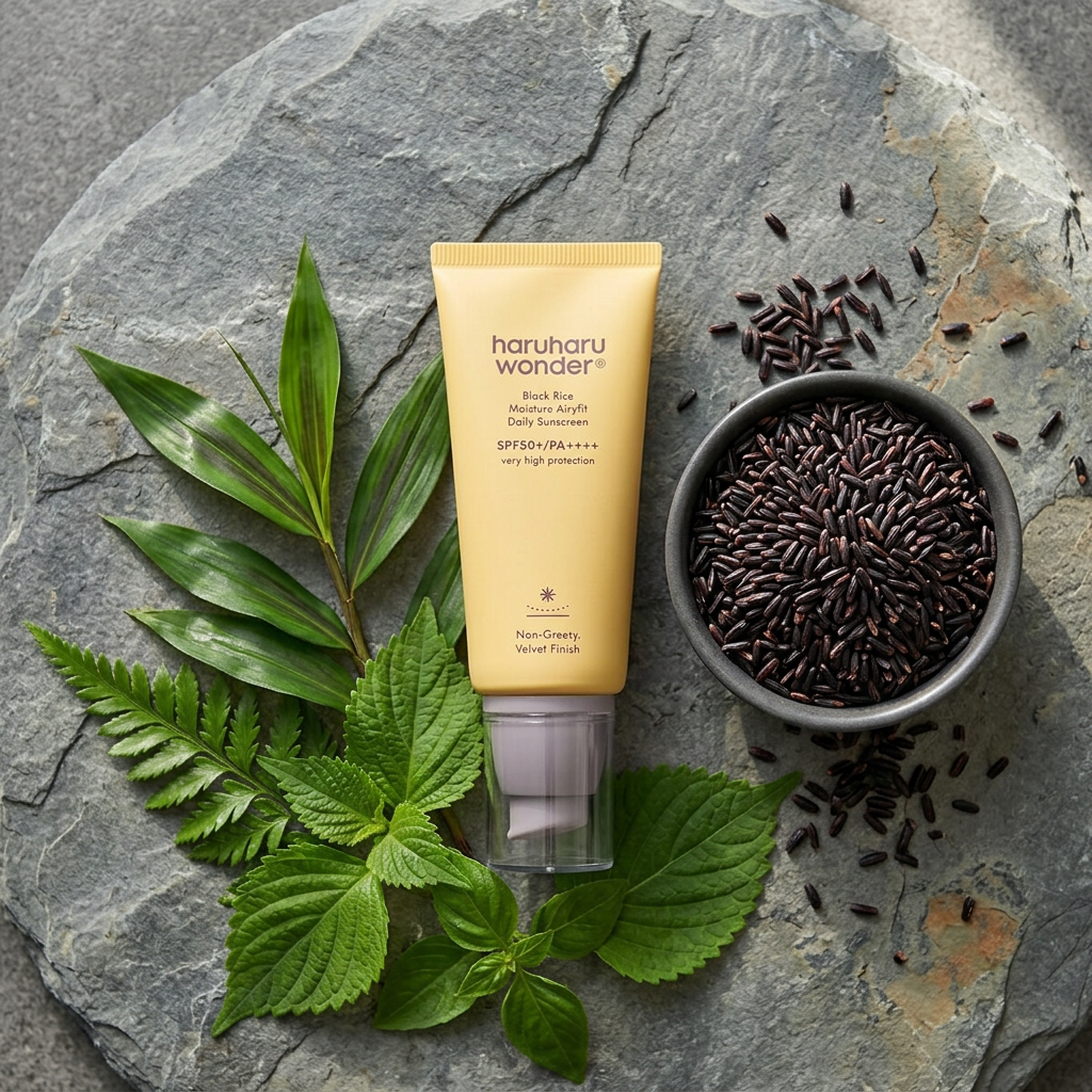 HaruHaru Wonder - Black Rice Moisture Airyfit Sunscreen SPF50+ PA++++ - Lehký SPF krém s výtažkem z černé rýže - 50 ml