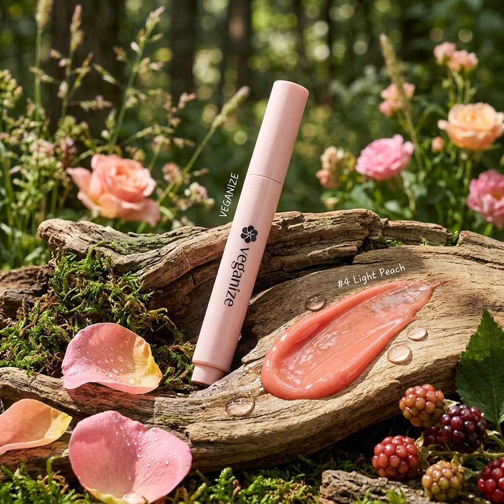VEGANIZE - Collagen Lip Glass Balm 04. Light Peach - Kolagenový balzám na rty - 1,8 g