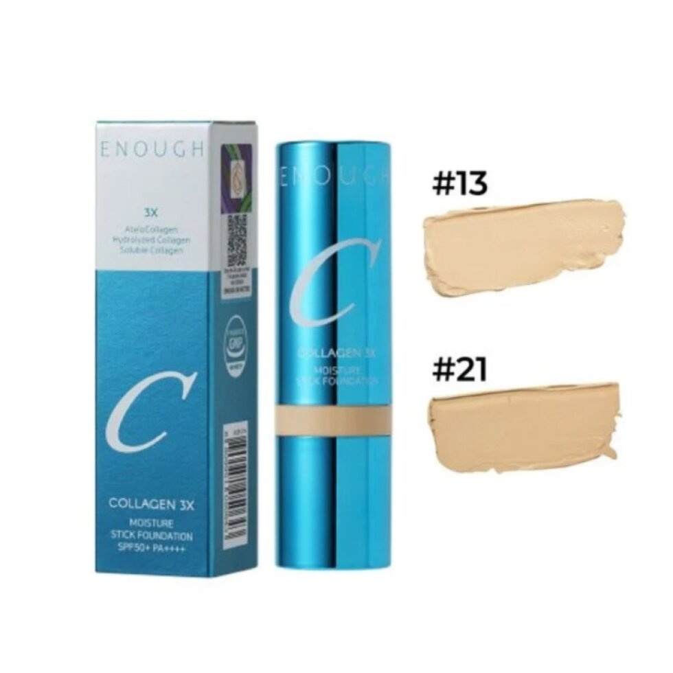 ENOUGH - Collagen 3X Moisture Stick Foundation SPF50 #21N - Kolagenový make-up v tyčince s praktickým štětcem - 14 g