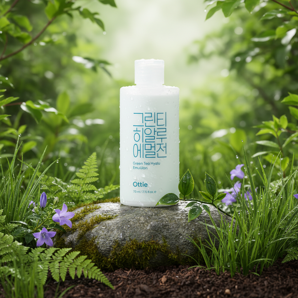 OTTIE - Green Tea Hyalu Emulsion - Emulze s čajovým extraktem a kyselinou hyaluronovou - 210 ml